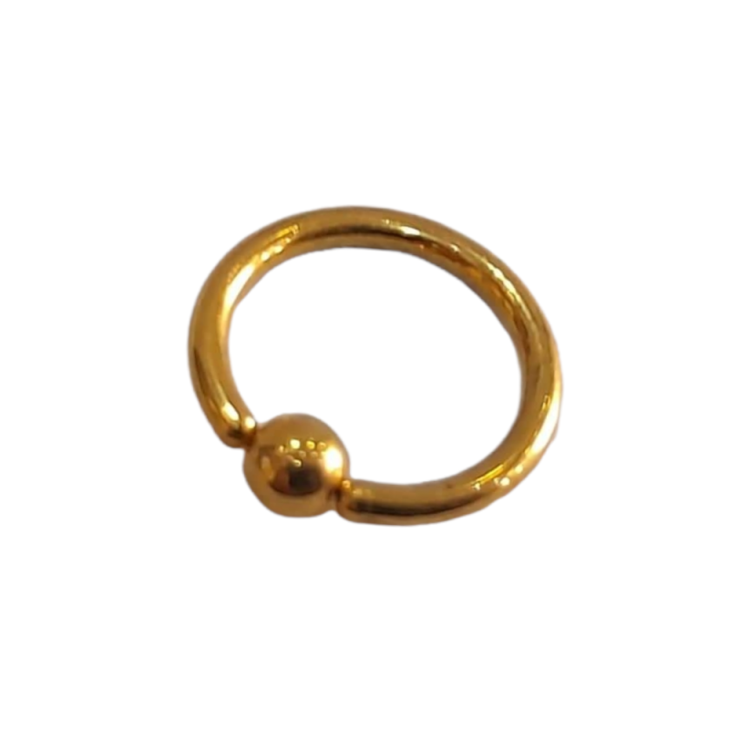 BD JEWELERY Piercing σκουλαρίκια κρίκος με μπίλια χρυσος από χειρουργικό ατσάλι 316-L 0,5cm BD-1042 - KalliopiSilver