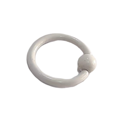 BD JEWELERY Piercing σκουλαρίκια κρίκος με μπίλια λευκος από χειρουργικό ατσάλι 316-L 0,5cm BD-1047