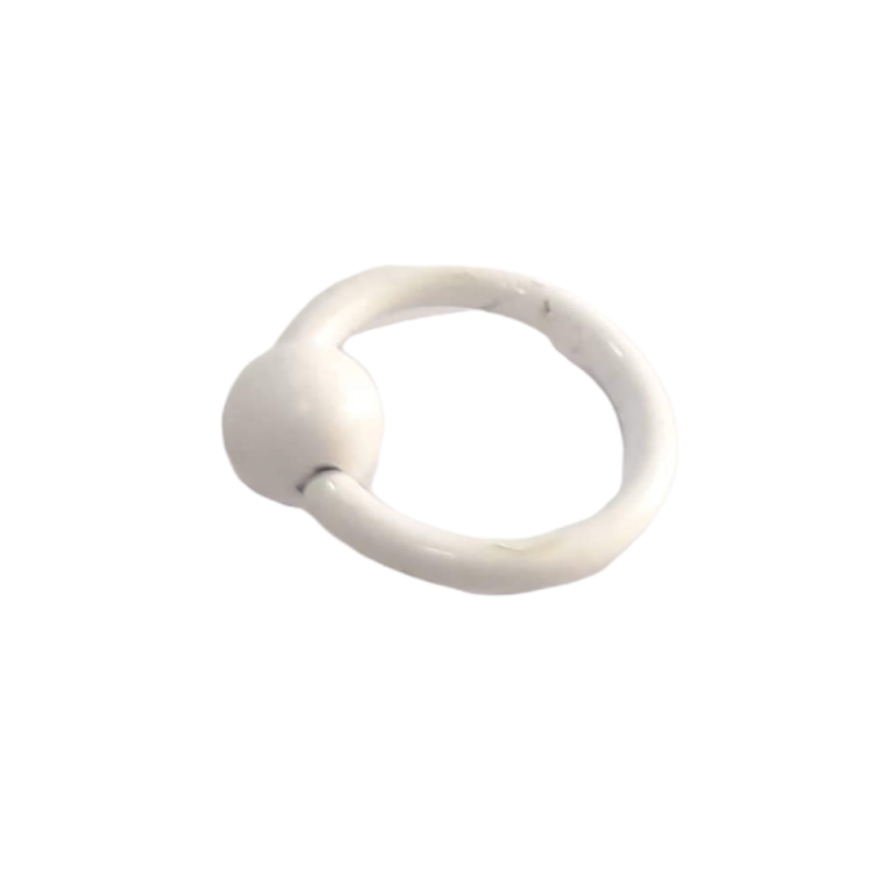 BD JEWELERY Piercing σκουλαρίκια κρίκος με μπίλια λευκος από χειρουργικό ατσάλι 316-L 1cm BD-1048 - KalliopiSilver