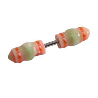 BD JEWELERY Piercing ατσαλι 316L σκουλαρίκια μπάρα σιλικονης πολυχρωμη 2,2cm BD-1049