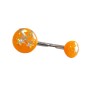 BD JEWELERY Piercing ατσάλι 316-L σκουλαρίκια αφαλού πορτοκαλι με αστερια 2cm BD-1054