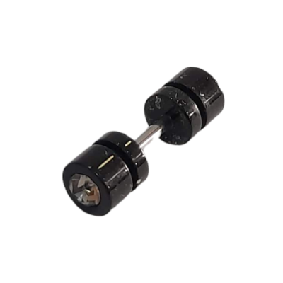BD JEWELERY Piercing ατσαλι 316L σκουλαρίκια μπάρα σχεδιο βαρακι μαυρο 1,5cm BD-1055