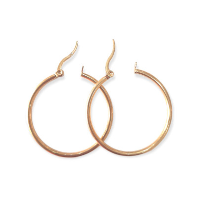 BD JEWELERY Σκουλαρικια κρικοι από ανοξειδωτο ατσαλι χρωμα χρυσο 3cm διαμετρος HEA-5330 BD JEWELERY Σκουλαρικια κρικοι από ανοξειδωτο ατσαλι χρωμα χρυσο 3cm διαμετρος HEA-5330