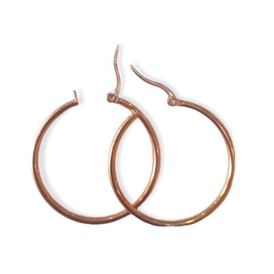 BD JEWELERY Σκουλαρικια κρικοι από ανοξειδωτο ατσαλι χρωμα rose gold 3cm διαμετρος HEA-5430 BD JEWELERY Σκουλαρικια κρικοι από ανοξειδωτο ατσαλι χρωμα rose gold 3cm διαμετρος HEA-5430