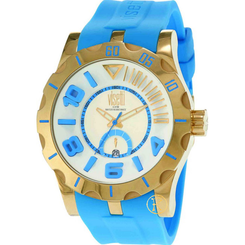 Visetti Light Blue Rubber Strap TI-747GT - KalliopiSilver