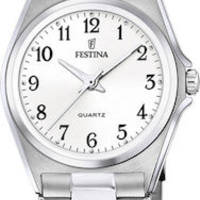 Γυναικειο Ρολόι Festina Quartz Ανοξείδωτο ατσάλι Μπρασελέ Λευκό χρώμα καντράν f20553/1