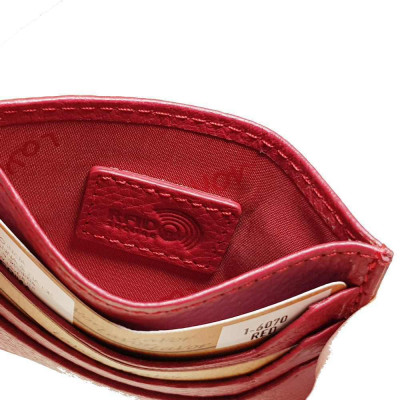 Lavor Δερμάτινο Ανδρικό Πορτοφόλι Καρτών με RFID κοκκινο Lavor 1-6070-red - KalliopiSilver