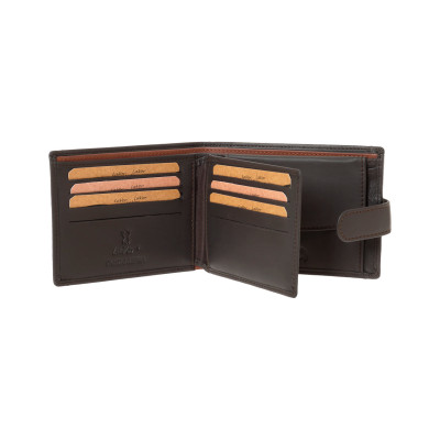 Lavor Δερμάτινο Ανδρικό Πορτοφόλι με RFID ΚΑΦΕ Lavor 1-6093-brown