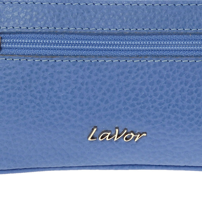 LaVor Μικρό Δερμάτινο Γυναικείο Πορτοφόλι με RFID Γαλάζιο 1-6168-GALAZIO