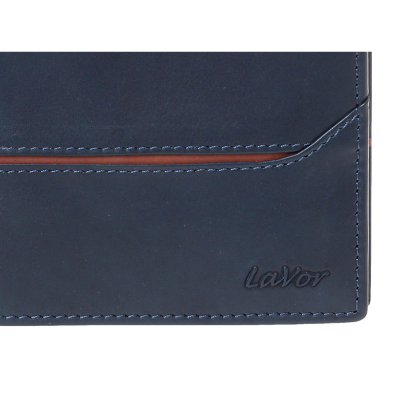 LaVor 1-6171 Ανδρικό Δερμάτινο Πορτοφόλι με RFID Μπλε - KalliopiSilver