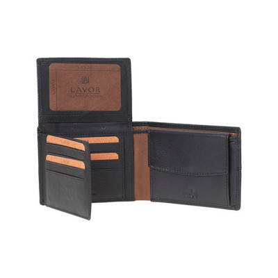 Lavor Δερμάτινο Ανδρικό Πορτοφόλι με RFID Μαύρο 1-6204-black