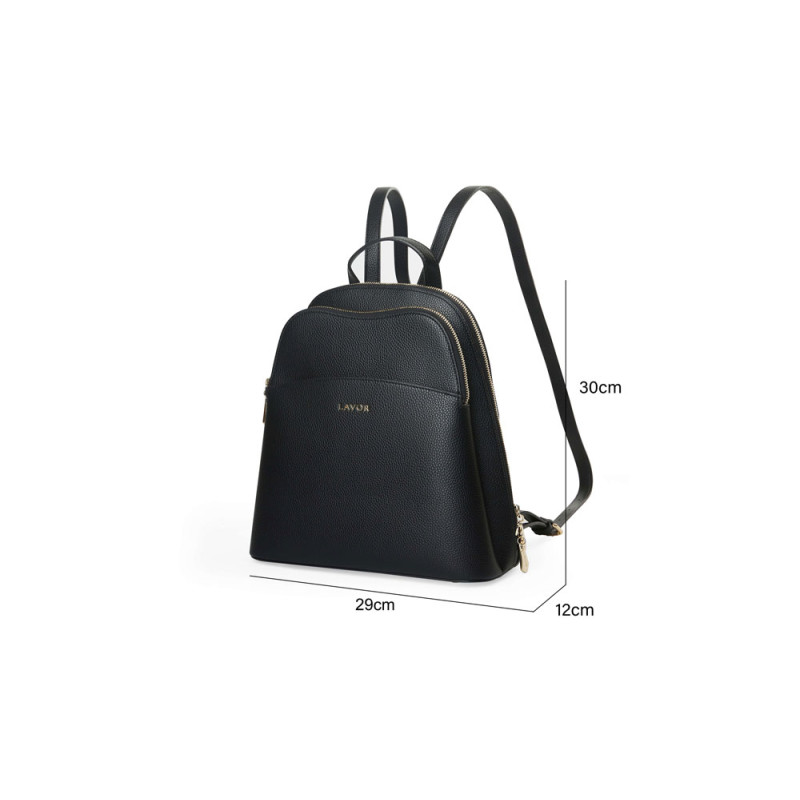 LAVOR Γυναικεια τσαντα Backpack μαυρη από Συνθετικό δέρμα PVC 1-908-BLACK
