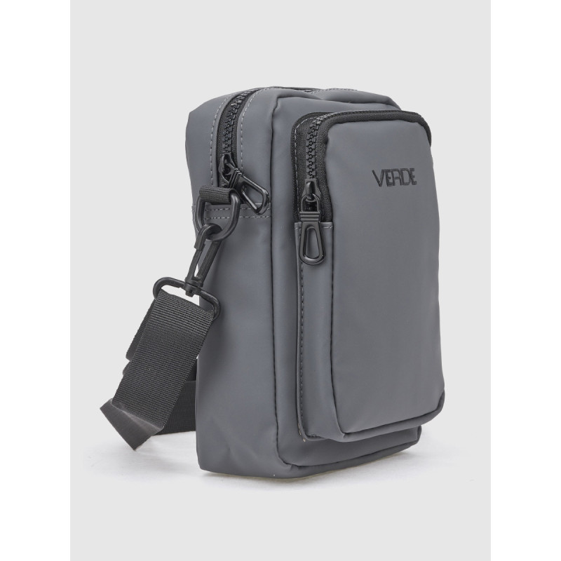 Verde Ανδρική Τσάντα Ώμου Χιαστί Γκρι 13-0181-GREY