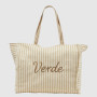 Verde Υφασμάτινη Τσάντα Θαλάσσης Μπεζ 14-0349-beige
