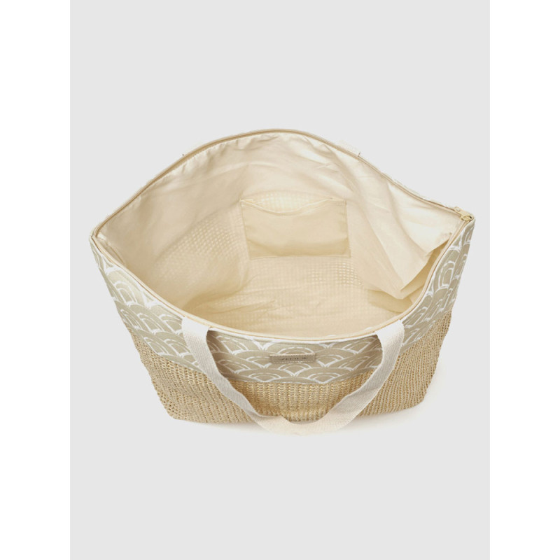 Verde Ψάθινη Τσάντα Θαλάσσης Εκρού 14-0350-ivory