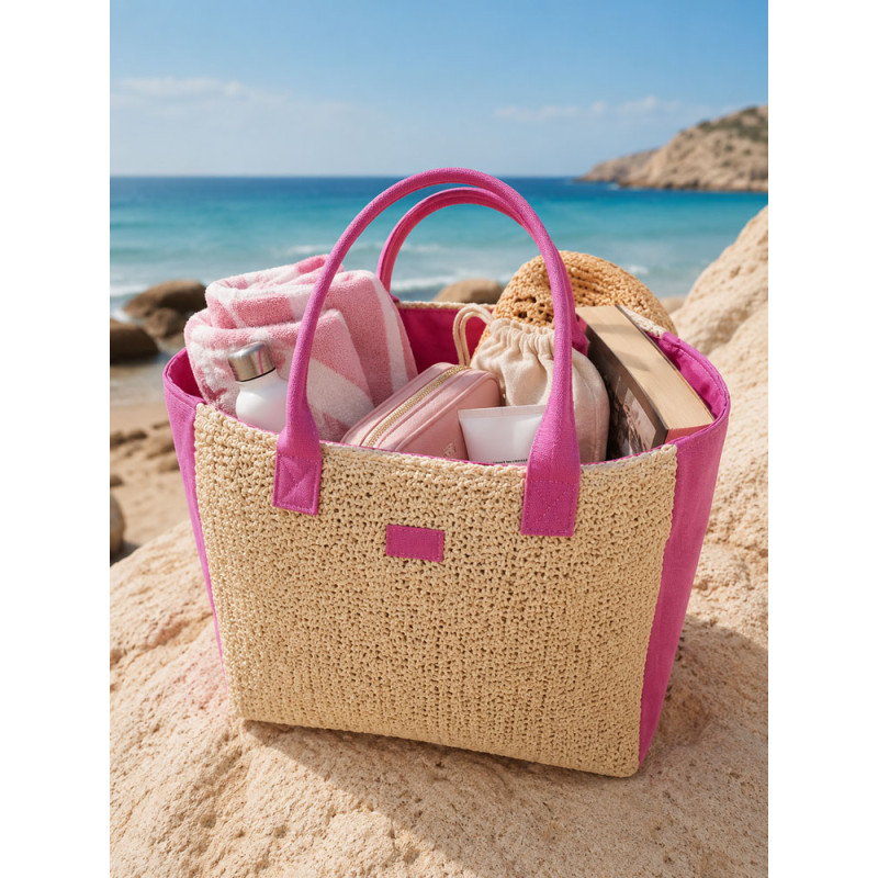 Verde Ψάθινη Τσάντα Θαλάσσης Φούξια 14-0358-fuchsia Verde Ψάθινη Τσάντα Θαλάσσης Φούξια 14-0358-fuchsia