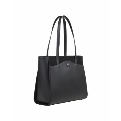 Verde Γυναικεία Τσάντα Ώμου Suede Μαύρη 16-8091-black
