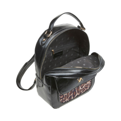 Verde Γυναικεια τσαντα πλατης backpack μαυρο animal print 16-8140-black
