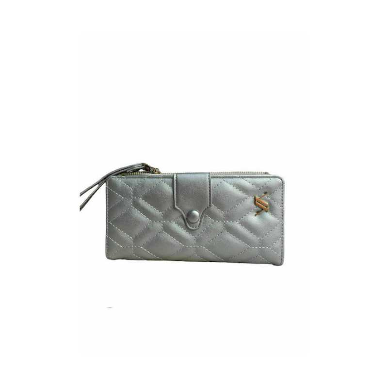Verde Μεγάλο Γυναικείο Πορτοφόλι Ασημι 18-1209-SILVER - KalliopiSilver