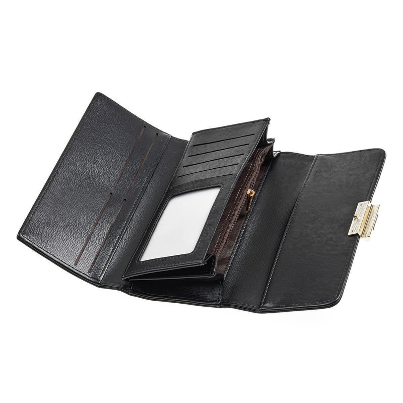 Verde Μεγάλο Γυναικείο Πορτοφόλι Μαύρο 18-1361-black - KalliopiSilver