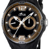 Lotus Men's Quartz Watch with Black Dial Analogue Display and Black Rubber Strap 18184/5