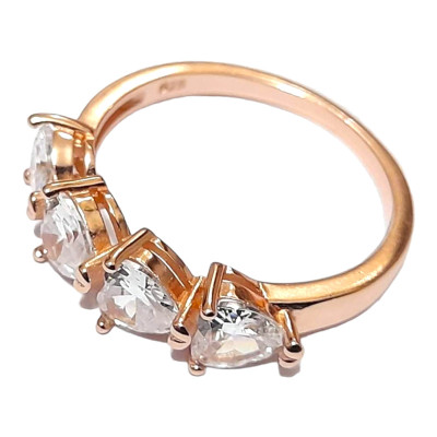 Ασημενιο γυναικειο δαχτυλιδι Prince Silvero rose gold με μεγαλες ζιργκον πετρες 1A-RG163-2