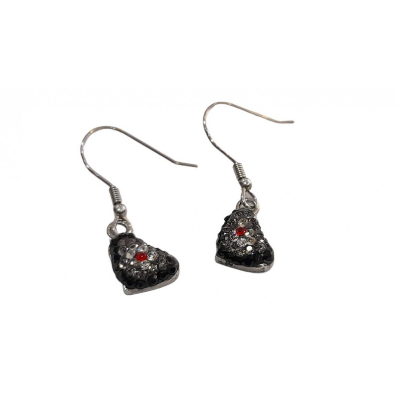 BD JEWELERY Γυναικειο σκουλαρικι απο ατσαλι 3,5CM χρωμα μαυρο - KalliopiSilver