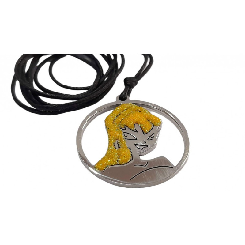 BD JEWELERY Γυναικειο Νεανικο κολιε μενταγιον ατσαλι με κορδονι 50cm 5980186 - KalliopiSilver