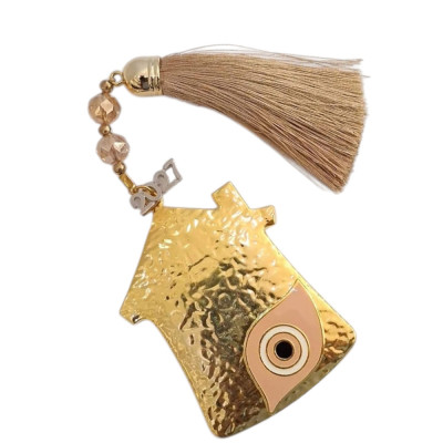 Γουρι 2027 επιτραπεζιο μεγαλο Χρυσο σπιτι με ματι και μεγαλη φουντα χρυση 2027-GK2001