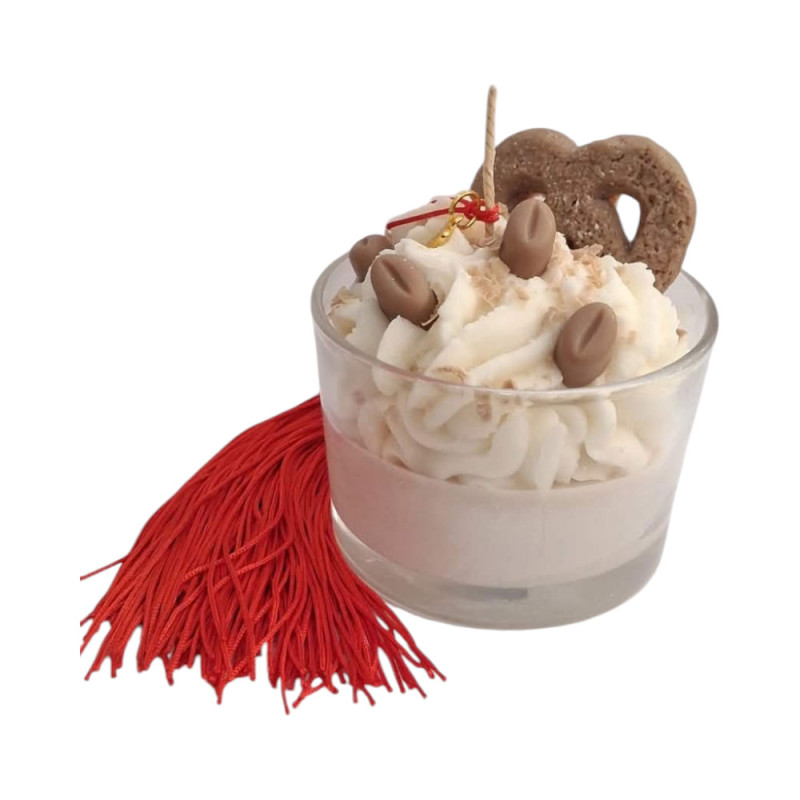 Αρωματικο Κερι Σογιας σε γυαλινο ποτηρι με cookies 10cm 2027-GKR1113