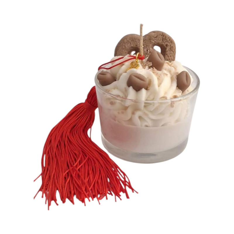 Αρωματικο Κερι Σογιας σε γυαλινο ποτηρι με cookies 10cm 2027-GKR1113