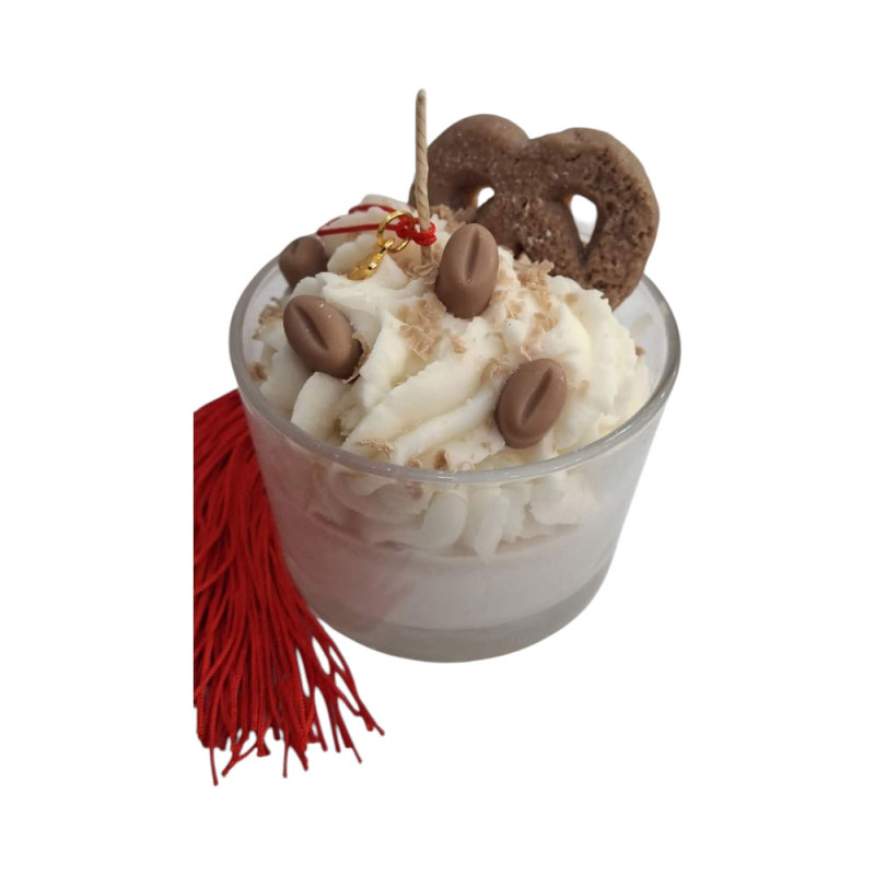 Αρωματικο Κερι Σογιας σε γυαλινο ποτηρι με cookies 10cm 2027-GKR1113