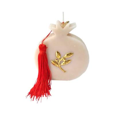 Γουρι 2027 Απο Αρωματικο Κερι εκρου σχημα ροδι και κλαδι με ευχες 13x3x15cm 2027-GKR2091 Γουρι 2027 Απο Αρωματικο Κερι εκρου σχημα ροδι και κλαδι με ευχες 13x3x15cm 2027-GKR2091