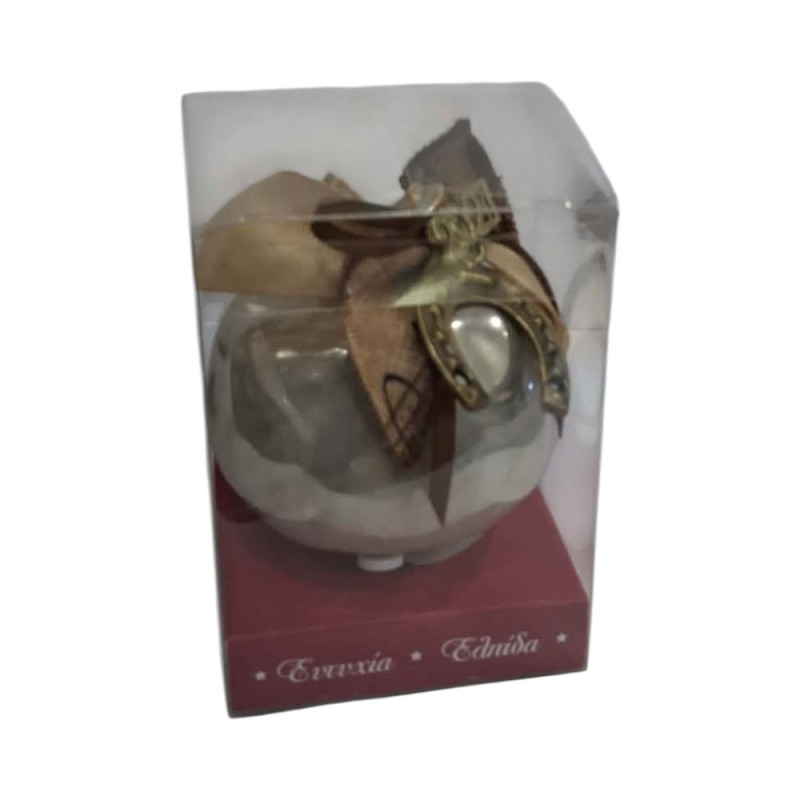 Κεραμικο ροδι Μικρο 7χ7cm με 2027 χρωμα Περλε με χρυσο πεταλο καφε κορδελα 2027-RD1143 Κεραμικο ροδι Μικρο 7χ7cm με 2027 χρωμα Περλε με χρυσο πεταλο καφε κορδελα 2027-RD1143
