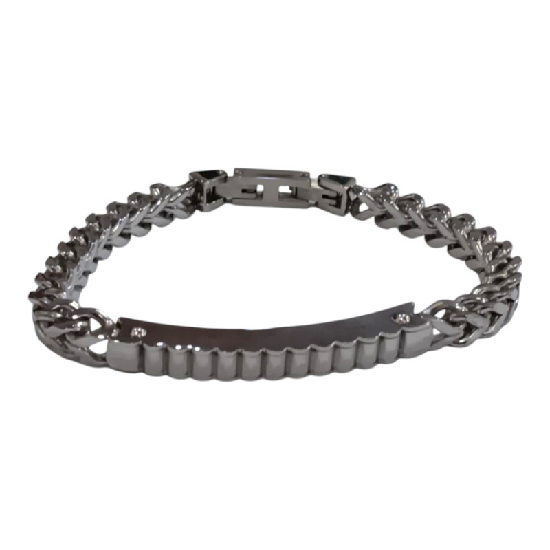 Visetti Βραχιόλι ατσαλι χειροπεδα ασημι 21A-BR004S - KalliopiSilver Visetti Βραχιόλι ατσαλι χειροπεδα ασημι 21A-BR004S - KalliopiSilver