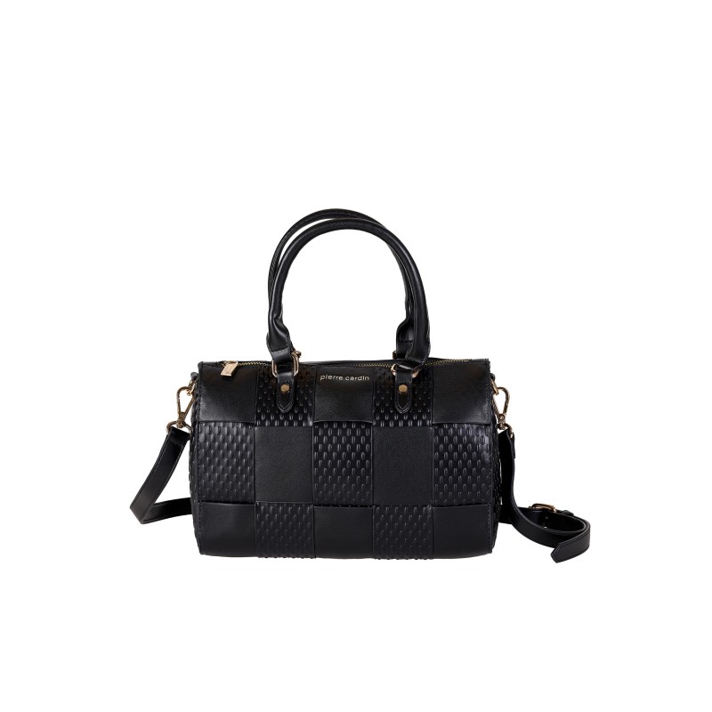 Τσάντα Χειρός Pierre Cardin Μαύρη από Patent Eco Leather με Καπιτονέ Ιμάντα Ώμου 2355-CH01-black Τσάντα Χειρός Pierre Cardin Μαύρη από Patent Eco Leather με Καπιτονέ Ιμάντα Ώμου 2355-CH01-black