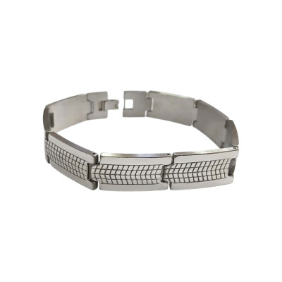 Kalliopisilver Ανδρικο βραχιολι ατσαλι ασημι 1,5χ23cm 306100760-001