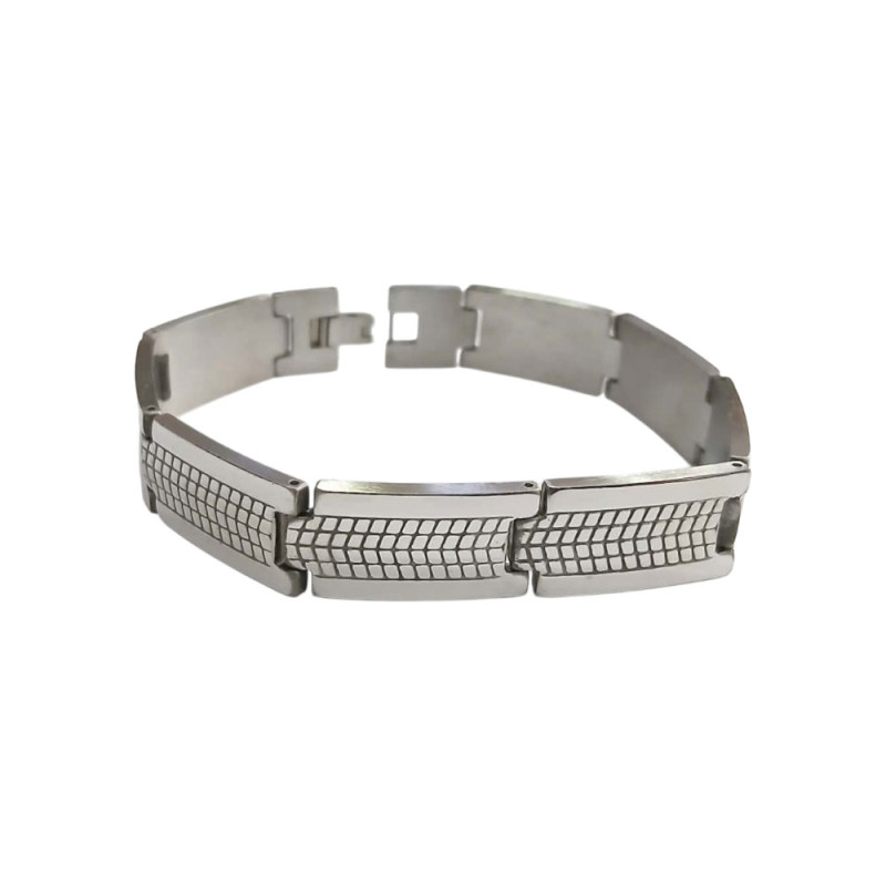 Kalliopisilver Ανδρικο βραχιολι ατσαλι ασημι 1,5χ23cm 306100760-001