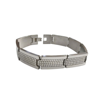 Kalliopisilver Ανδρικο βραχιολι ατσαλι ασημι 1,5χ23cm 306100760-001