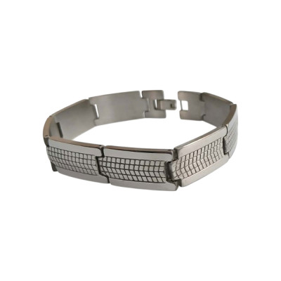 Kalliopisilver Ανδρικο βραχιολι ατσαλι ασημι 1,5χ23cm 306100760-001