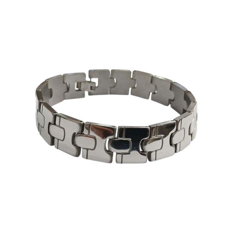 Kalliopisilver Ανδρικο βραχιολι ατσαλι ασημι 1,5χ22cm 306100760-004