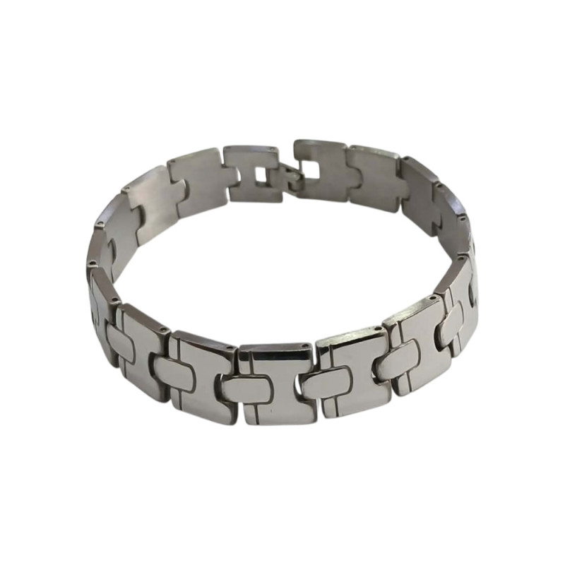 Kalliopisilver Ανδρικο βραχιολι ατσαλι ασημι 1,5χ22cm 306100760-004