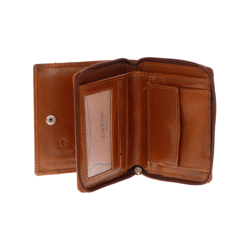 Ανδρικό Πορτοφόλι δερμάτινο με φερμουαρ RFID COGNAC Lavor 1-3306 - KalliopiSilver