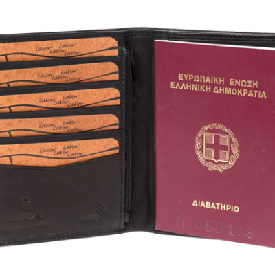 Ανδρικο Δερμάτινο Πορτοφόλι  διαβατηριου Lavor 1-3311 BLACK