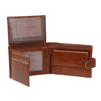 Ανδρικο Δερμάτινο Πορτοφόλι χωράει ταυτότητα Lavor 1-3653 Cognac - KalliopiSilver