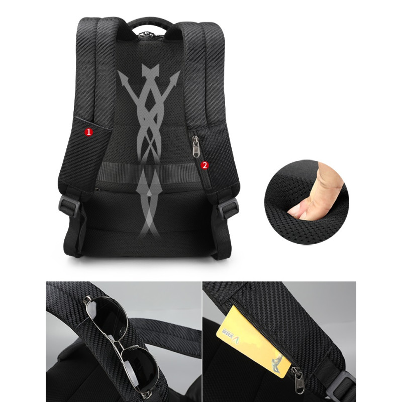 Ανδρικό Backpack LAPTOP Tigernu μαύρο T-B3655 (ΔΩΡΟ MULTI CHARGE CABLE) - KalliopiSilver