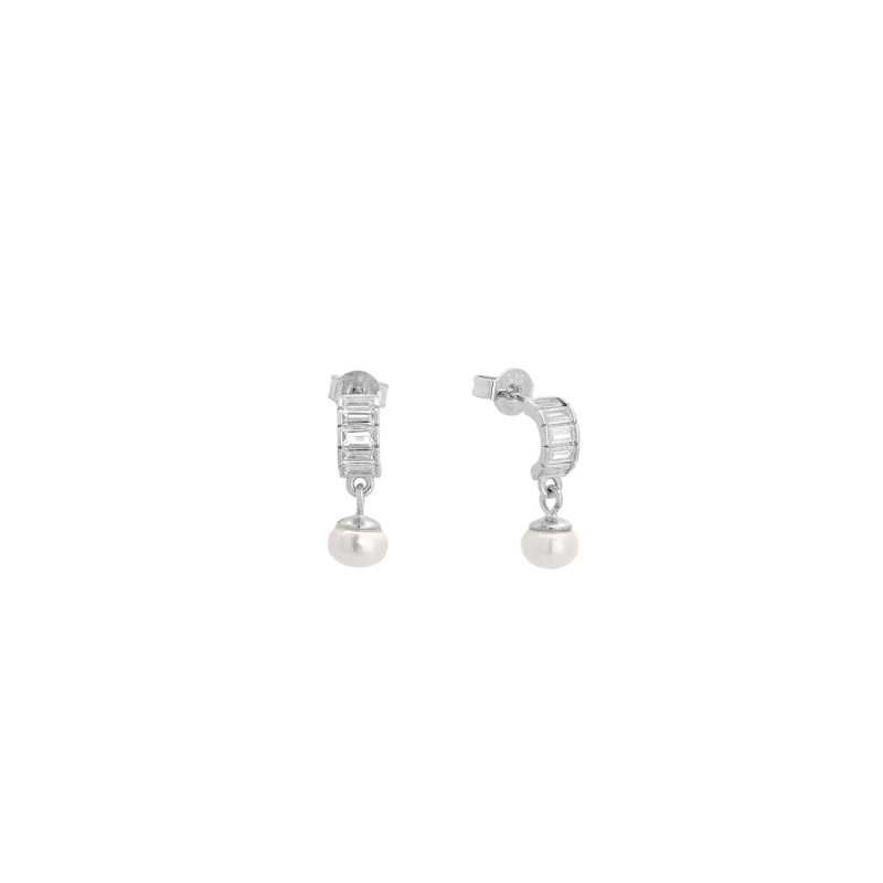 Women’s Sterling Silver 925 Stud Earrings Prince Silvero  Silver with Pearl 3A-SC584-1 - KalliopiSilver