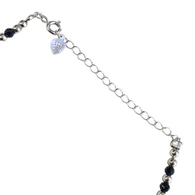 Ασημενιο Κολιέ Visetti με shiny και blue saphire πετρες και ματι στρογγυλο 404-2005-1