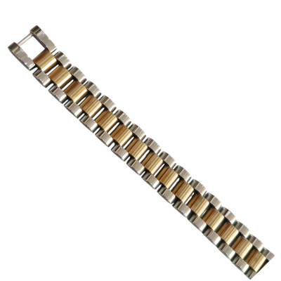 Ανδρικο βραχιολι VISETTI ατσαλι ασημι χρυσο 22cm 41AB-BR006SG - KalliopiSilver