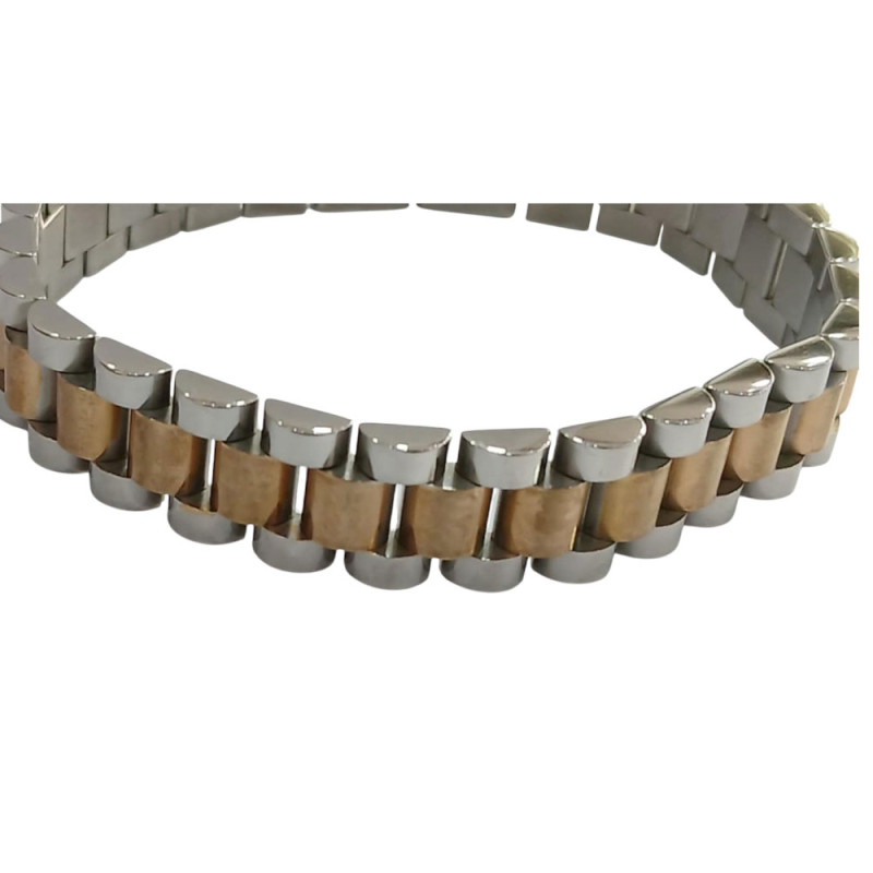 Ανδρικο βραχιολι VISETTI ατσαλι ασημι χρυσο 22cm 41AB-BR006SG - KalliopiSilver